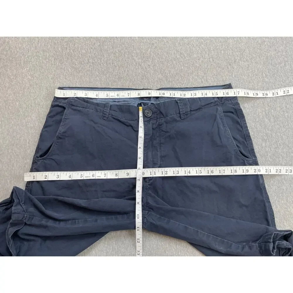 Woolrich Shorts Mens 32 Navy Blue Cotton Blend Flat Front Chino 11